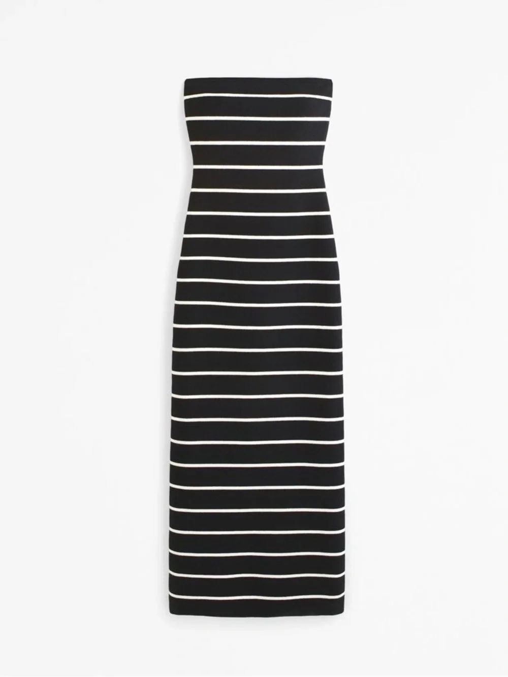 NWT Abercrombie & Fitch | Strapless Midi Sweater Dress | stripes black white - Picture 3 of 6